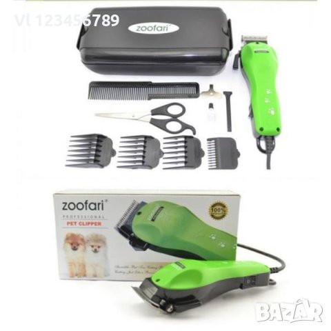 Машинка за подстригване на домашни любимци Zoofari Pet Clipper, 4 приставки, Зелен, снимка 5 - За кучета - 34685326
