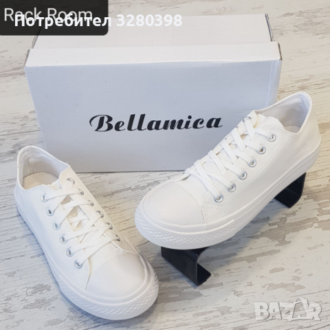 Дамски кецове моно колор в бяло W210047 white , снимка 4 - Кецове - 36253579