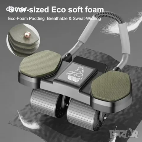 Уред за коремни преси Ab Roller Wheel с подложки за лакти и 4-колесна стабилна конструкция за, снимка 4 - Спортна екипировка - 55827448