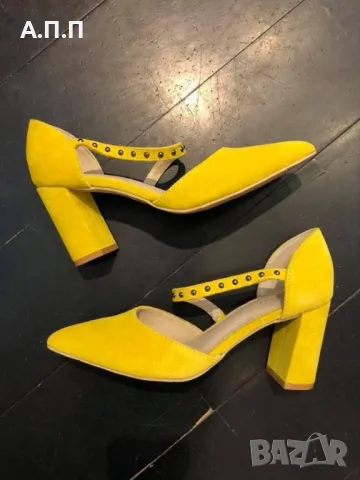 Жълти обувки на ток Bianco 