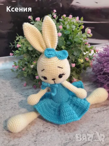 Подаръци за Св. Валентин, Плетена играчка Зайче-балерина, ръчно изработени,прекрасен подарък, снимка 7 - Романтични подаръци - 48067351