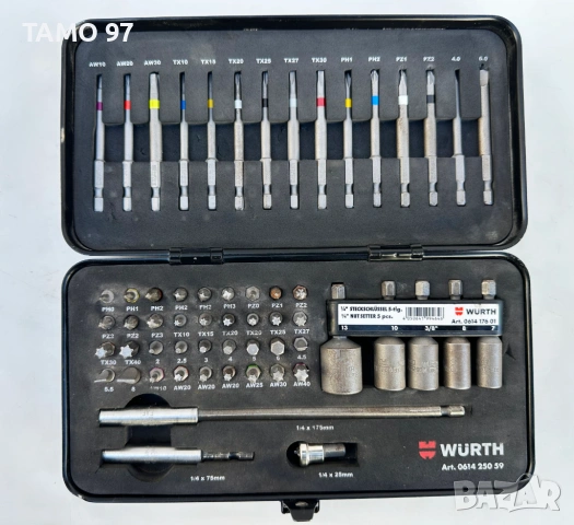Wurth Zebra 0614 250 59 - Комплект битове 1/4'' 59части