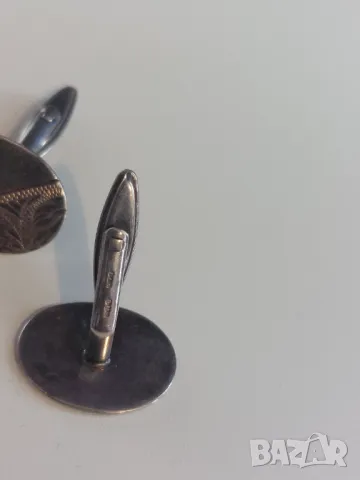 Антикварни сребърни копчета за ръкавели, снимка 3 - Колиета, медальони, синджири - 50393429