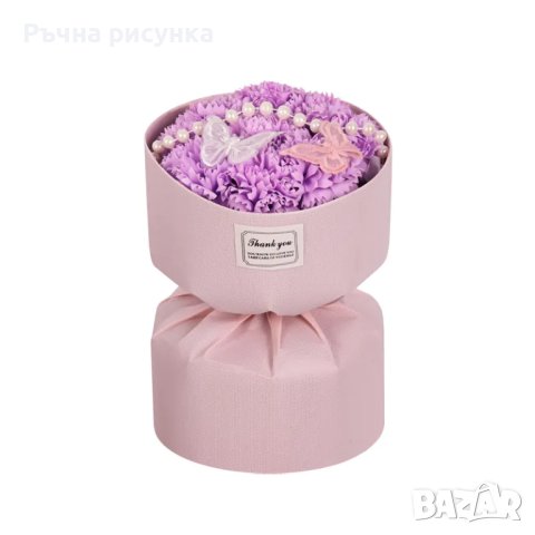 Луксозен букет от вечни цветя с декорация в подаръчна кутия., снимка 2 - Декорация за дома - 41946126