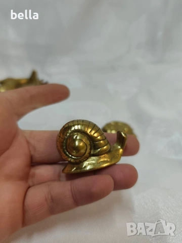 Масивни малки бронзови фигури ,елен,костенурка и охлюв., снимка 4 - Антикварни и старинни предмети - 53836070