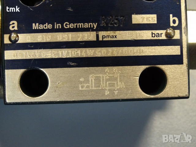 Хидравличен разпределител BOSCH 0810 091, 315 bar, 24V DC, снимка 9 - Резервни части за машини - 36376514