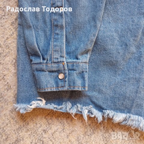 Синя мъжка дънкова риза  "H-M", снимка 6 - Ризи - 38624159