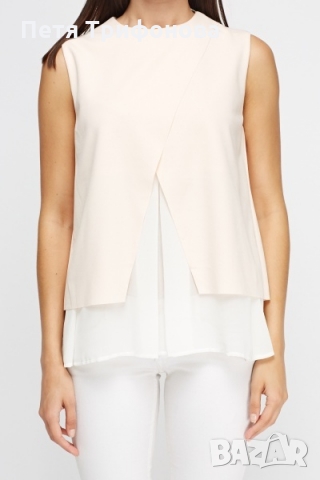 ЛИКВИДАЦИЯ Бледо розов топ блуза потник без ръкав размер С/М от Англия, снимка 3 - Потници - 36047257