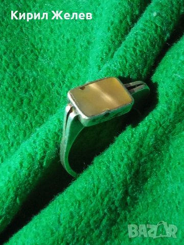 СТАР СРЕБЪРЕН СЕДЕФЕН АРТ НУВО СТИЛ ПРЪСТЕН СРЕБРО 925 РЪЧНО ИЗРАБОТЕН 25819, снимка 4 - Пръстени - 35884004