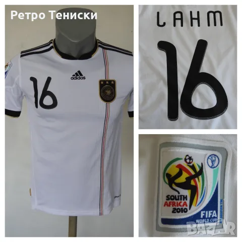 Тениска Germany — Домакински (Lahm #16) adidas — Деца размер M Бяло (сезон 2010)