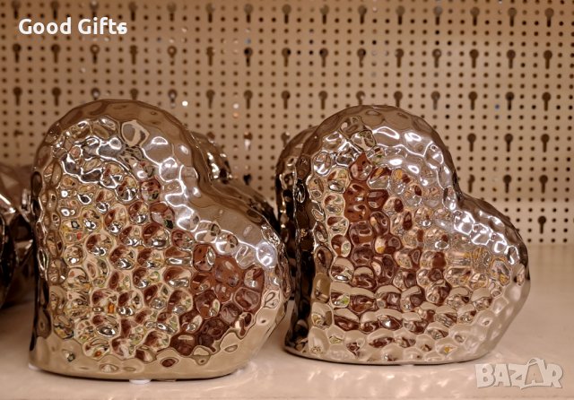 Керамично Сърце със сребърен релефен дизайн , Подарък за Св. Валентин, снимка 4 - Други - 39211381