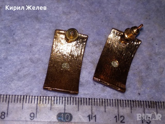 КРАСИВИ ПОЗЛАТЕНИ АРТ ДЕКО СТИЛ ОБЕЦИ от БЛАГОРОДНА НЕРЪЖДАЕМА СТОМАНА 37015, снимка 5 - Обеци - 41483747