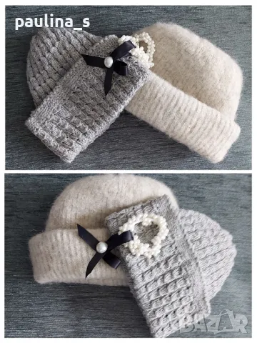 Винтидж / Рядка находка / Стил Джаки Кенеди / Комплект от бутикова барета и шал, снимка 9 - Шапки - 48060960