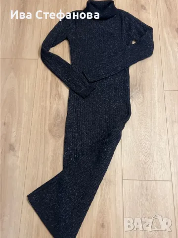 Нова еластична ежедневно елегантна рокля рипс миди midi модерна дължина блясък , снимка 6 - Рокли - 48657145