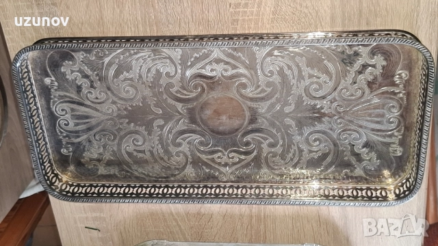 посребрен поднос, снимка 7 - Антикварни и старинни предмети - 52353754