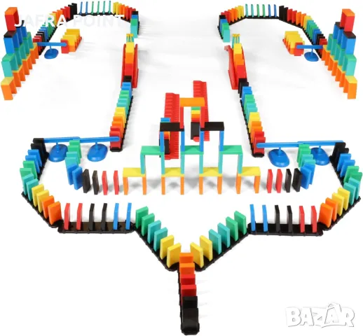 Дървено Домино, 360 части, 34 Механизма, Шаблон за Редене, Книжка с Инструкции Чанта Подарък Спинер, снимка 7 - Игри и пъзели - 49184387