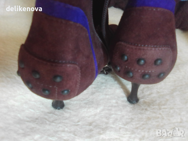 TOD'S Original. Size 38 Страхотни боти. 100% Велур, снимка 7 - Дамски боти - 36193747