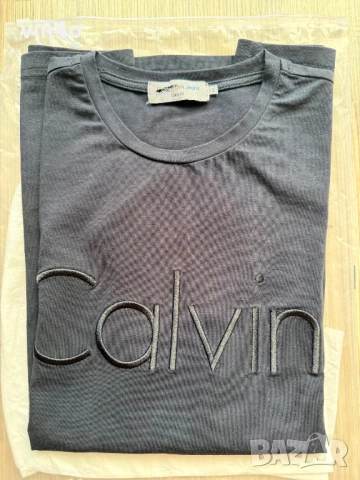 черна тениска Calvin, снимка 2 - Тениски - 51756146