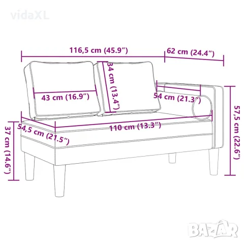 vidaXL Кушетка с възглавници, жълта, кадифе, снимка 8 - Кушетки - 56147442