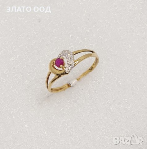 Златни пръстени с сапфири, рубини и диаманти- 18К, снимка 2 - Пръстени - 39790245