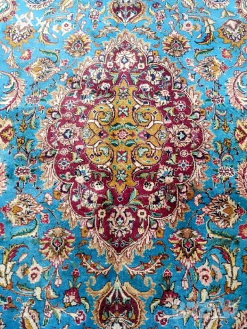 Ръчно тъкан вълнен килим.Иран Isfahan.Антика за ценители., снимка 4 - Килими - 51608973