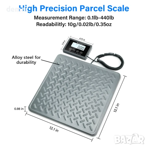 UNIWEIGH 200 кг, Цифрова везна за пощенски пратки, батерии и USB, сива, снимка 2 - Друга електроника - 50791404