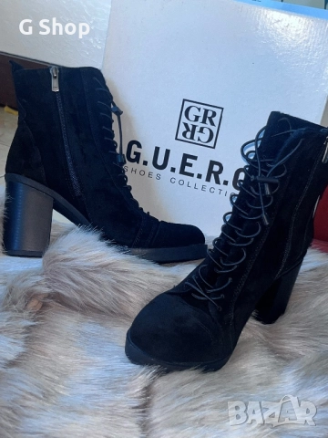 Ботуши естествен велур на ток боти зимни с топъл хастар