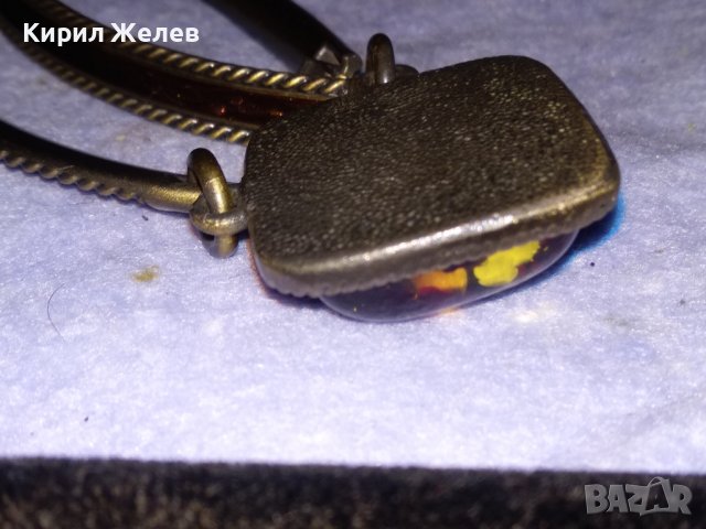 ЕФЕКТНО ШАРМАНТНО БРОНЗОВО ВИНТИДЖ АРТ ДЕКО СТИЛ КЕХЛИБАРЕНО КОЛИЕ 38662, снимка 11 - Колиета, медальони, синджири - 41638690