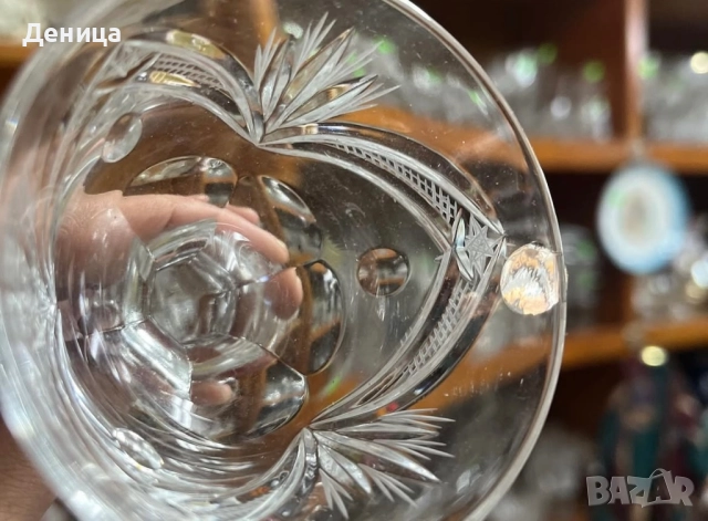 Сливенски кристални чаши “Зорница” 6 броя-90 мл пълни Наличен етикет Цена-120 лв/61.36€, снимка 6 - Сервизи - 52544297