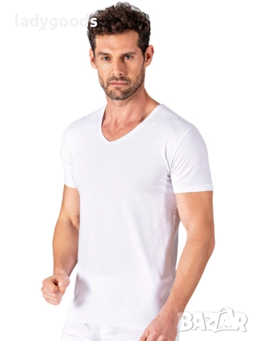 Мъжки тениски с V деколте.Памук и модал.Модел 073., снимка 3 - Тениски - 52345807