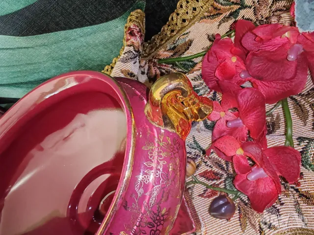 Ръчно рисувана порцеланова фруктиера на пиедестал около1930г, снимка 2 - Колекции - 48828009