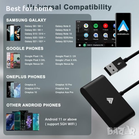 Android Auto безжичен адаптер wireless adapter, снимка 9 - Аксесоари и консумативи - 44456568