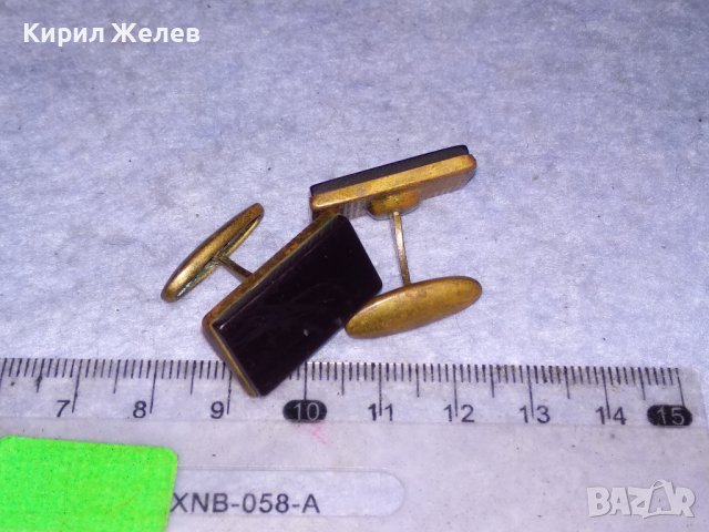 СТАРИННИ БРОНЗОВИ РЕТРО АРТ БУТОНЕЛИ КОПЧЕТА за РЪКАВЕЛИ с ШЛИФОВАН ЧЕРЕН ОНИКС 38455, снимка 5 - Антикварни и старинни предмети - 41389402