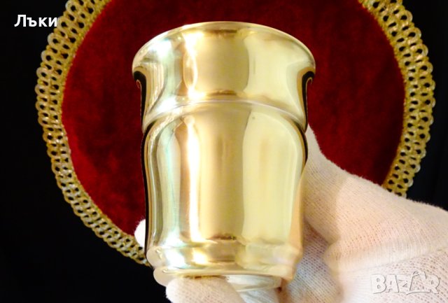 Английска бронзова чаша за уиски,маркирана, снимка 2 - Антикварни и старинни предмети - 41899725