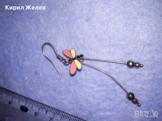 НЕЖНА СРЕБЪРНА ПЕПЕРУДКА АРТ ОБЕЦА СРЕБРО 925 с ЦВЕТЕН ЕМАЙЛ 34611, снимка 9 - Обеци - 39666567