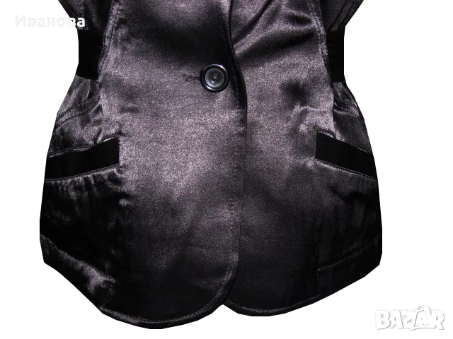 Сакон сатен. Черен блейзър. Черно сатетено сако, снимка 7 - Сака - 49884152