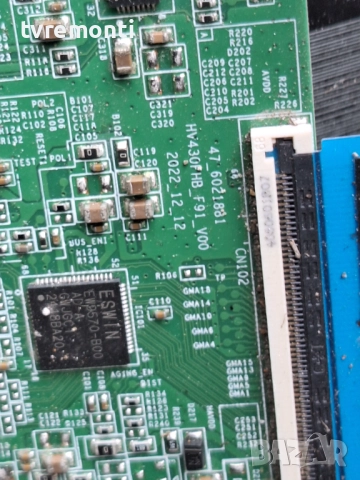 TCON 47-6021881 HV430FHB_F91_V00 за 43-инчов телевизор JVC LT-43VAF3300, с дисплей VES430UNFH-L3-Z01, снимка 2 - Части и Платки - 51731710