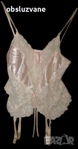 Дантелено боди в прасковено розово, снимка 1