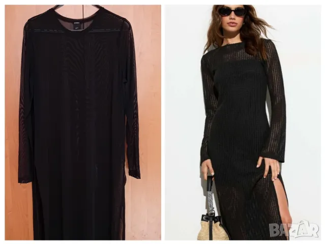 Прозрачна дълга рокля с цепки Lindex , снимка 1