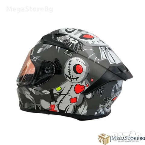 Каска за мотор 108 - размер XL - Matt Grey 4, снимка 6 - Аксесоари и консумативи - 50576804