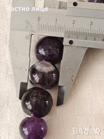 Прекрасна Сребърна Италианска Огърлица Гердан Колие Накит с Естествени Аметисти, снимка 5 - Колиета, медальони, синджири - 49226466