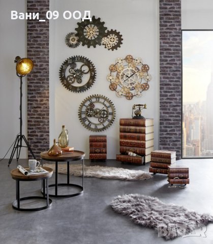 Метален часовник в индустриален стил, снимка 3 - Стенни часовници - 41045894