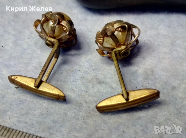 СТАРИННИ МЕСИНГОВИ ПЕРЛЕНИ БУТОНЕЛИ РЕТРО КОПЧЕТА За БУТОНЕЛИ с БЕЛИ ПЕРЛИ 22176, снимка 11 - Антикварни и старинни предмети - 51280119