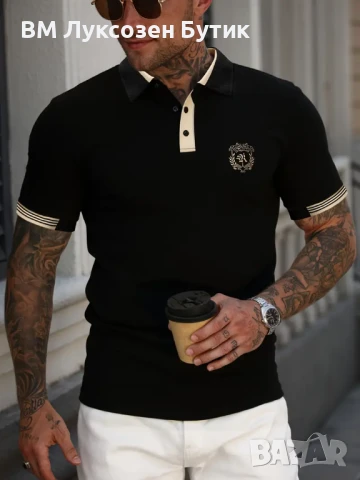 🖤 Луксозна Черна Поло Тениска BM – Стил за Мъже, Които Водят