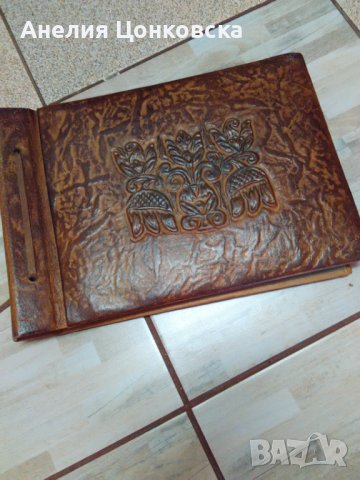 Луксозен ретро фотоалбум ест.кожа със стари фотоси, снимка 1