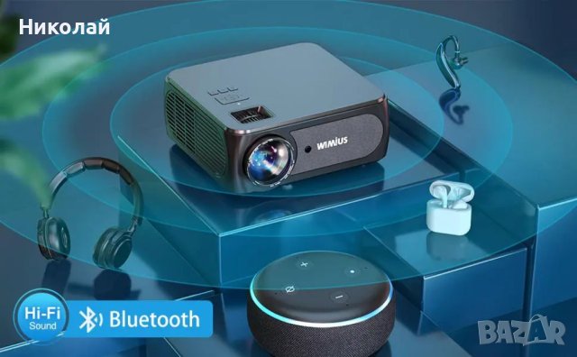 WIMUS 4K проектор 5G WiFi Bluetooth Full HD, снимка 2 - Плейъри, домашно кино, прожектори - 41730379
