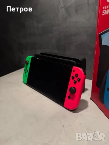 КАТО НОВО Nintendo Switch OLED + Pokemon Violet, снимка 4 - Nintendo конзоли - 56041175