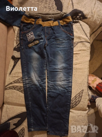 Дънки с подплата за момче 140 см