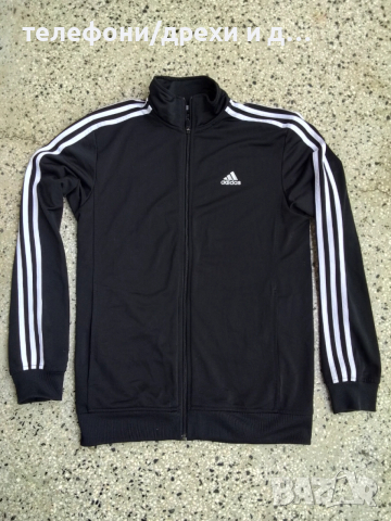 Дамско спортно горнище Adidas Three Stripe Full Zip, черно, размер S