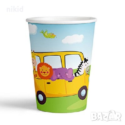 Сафари животни Джунгла Зоо Диви 8 бр картонени чаши парти рожден ден